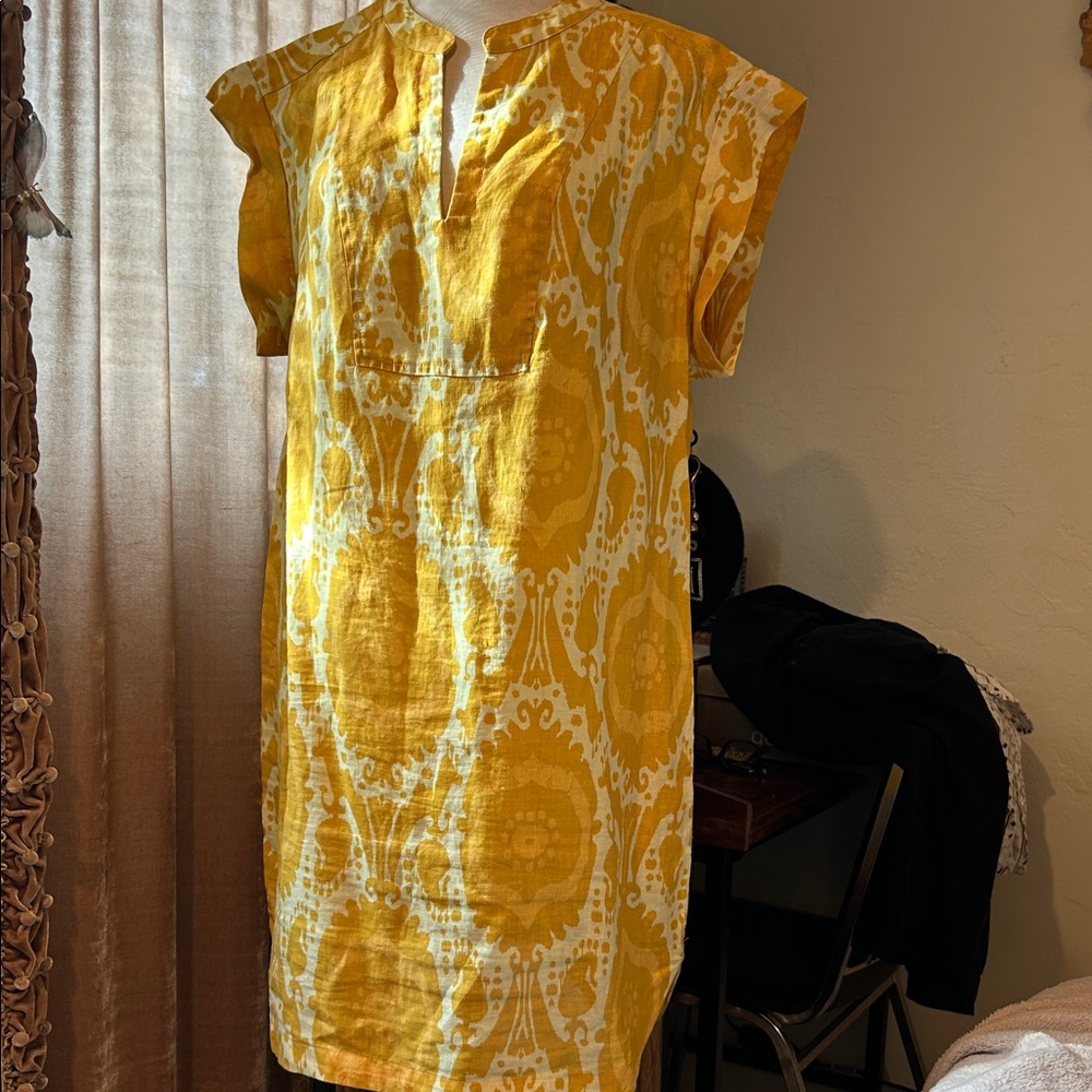 Uncle Frank Golden Yellow and White Mini Dress